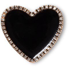 Crocs - Black Heart with Gold Outline Jibbitz™ charms