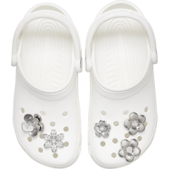 Crocs - Monochrome Slvr Flwrs 5 Pack Jibbitz™ charms