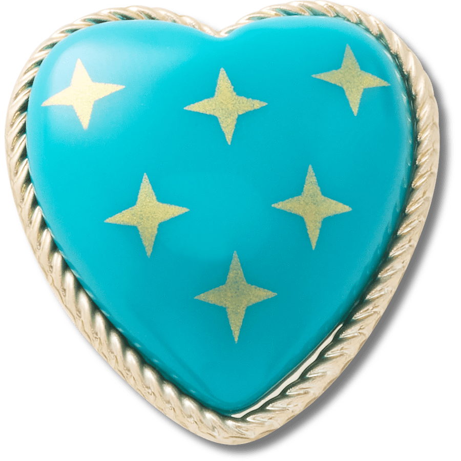 Crocs - Turquoise and Gold Heart Jibbitz™ charms