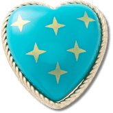 Crocs - Turquoise and Gold Heart Jibbitz™ charms