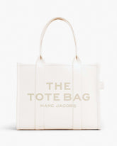 Marc Jacobs The Leather Large Tote Bag Cotton/Silver