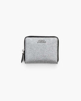 Marc Jacobs The Coated Glitter Everyday Slim Compact Wallet Silver