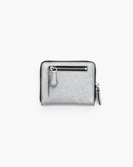 Marc Jacobs The Coated Glitter Everyday Slim Compact Wallet Silver