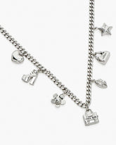 Marc Jacobs The Mini Icon Charm Necklace Light Antique Silver