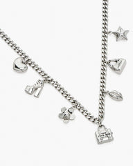 Marc Jacobs The Mini Icon Charm Necklace Light Antique Silver