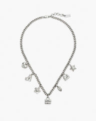Marc Jacobs The Mini Icon Charm Necklace Light Antique Silver