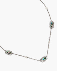 Marc Jacobs The J Marc Luxe Station Necklace Silver/Crystal