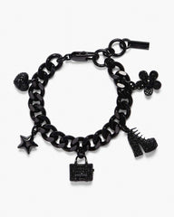Marc Jacobs The Pave Mini Icon Charm Bracelet Black/Black Crystal