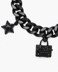 Marc Jacobs The Pave Mini Icon Charm Bracelet Black/Black Crystal
