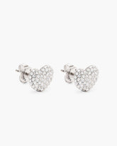 Marc Jacobs The Heart Pave Earrings Silver/Crystal