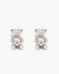 Marc Jacobs The Teddy Bear Stud Earrings Light Antique Silver