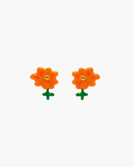 Marc Jacobs David Shrigley X Marc Jacobs Joy Flower Stud Earrings Silver/Orange