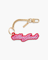 Marc Jacobs The Cursive Logo Bag Charm Bow Pink Multi