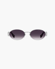 Marc Jacobs The Classic Logo Round Sunglasses Silver