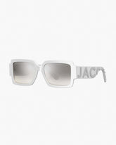 Marc Jacobs The Bold Logo Square Mirrored Sunglasses White/Grey
