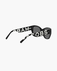 Marc Jacobs The Bold Logo Square Cat Eye Sunglasses Black/White
