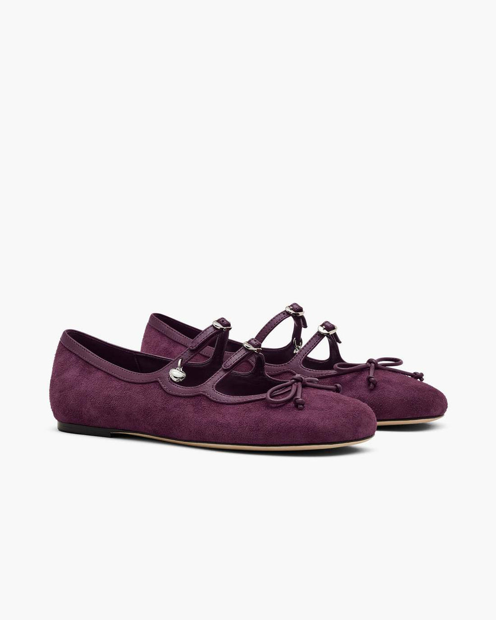Marc Jacobs The Suede Kiki Ballerina Dark Plum