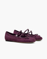 Marc Jacobs The Suede Kiki Ballerina Dark Plum