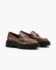 Marc Jacobs The Distressed Leather Frankie Loafer Ebony