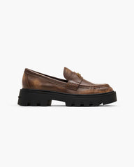 Marc Jacobs The Distressed Leather Frankie Loafer Ebony