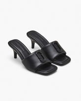 Marc Jacobs The Leather J Marc Heeled Sandal Black