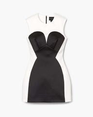 Marc Jacobs Seamed Up Satin Dress Black/White