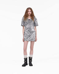 Marc Jacobs Sequin V-Neck Knit Dress Silver