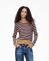 Marc Jacobs Joy Striped Crewneck Camel/Pansy
