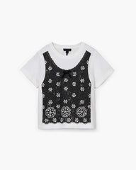 Marc Jacobs Trompe L'Oeil Eyelet Slim Tee White Multi