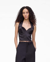 Marc Jacobs Sculpted Satin Halter Top Black