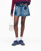Marc Jacobs Argyle Patchwork Mini Skirt Bright Indigo
