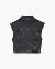 Marc Jacobs The Crystal Daisy Denim Vest Black