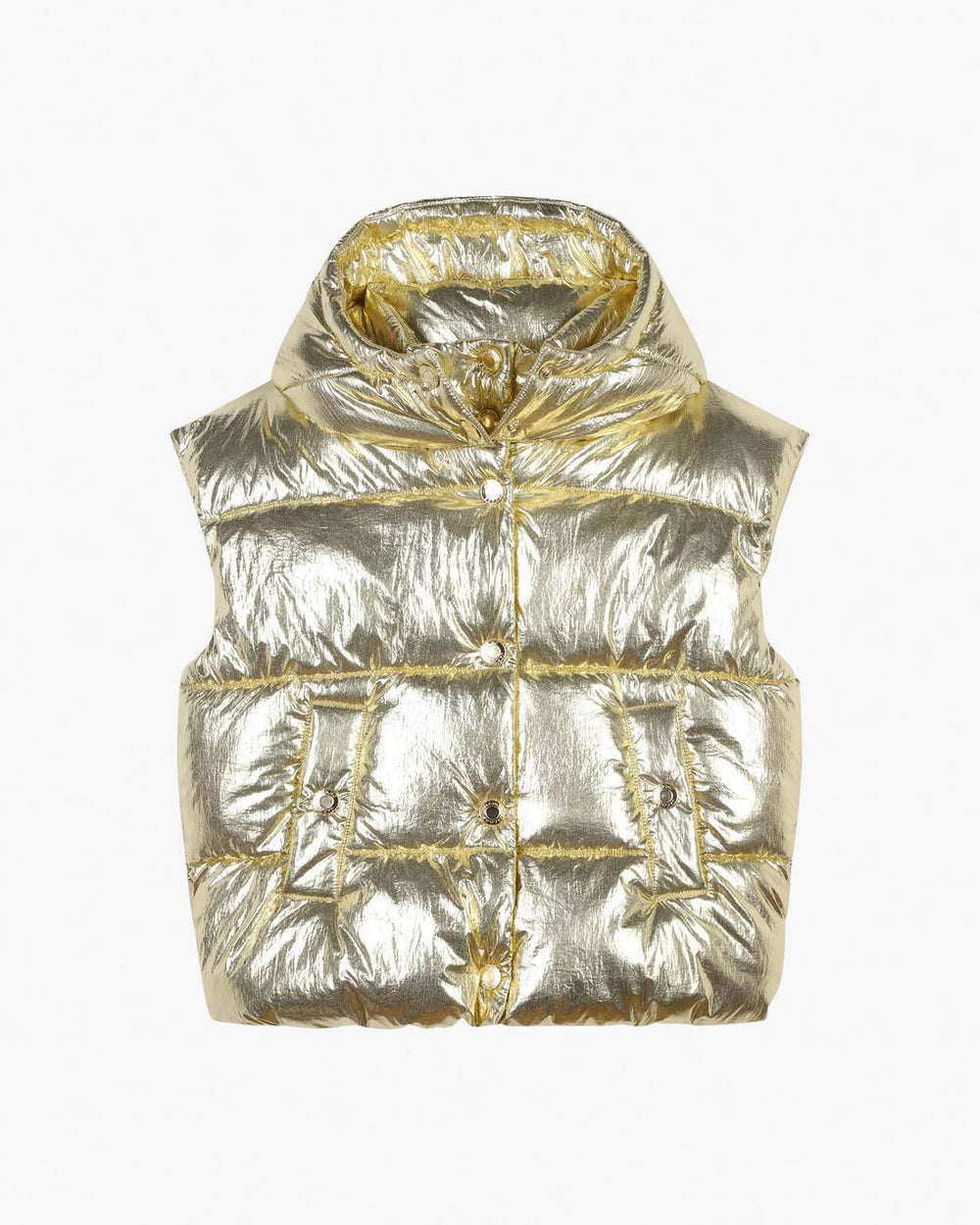 Marc Jacobs The Metallic Puffer Vest Gold