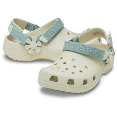 Crocs - Kids’ Classic Denim Flower Adjustable Backstrap Clog