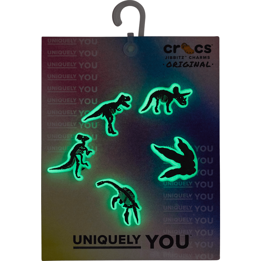 Crocs - Glow In The Dark Dino 5 Pack Jibbitz Shoe Charm