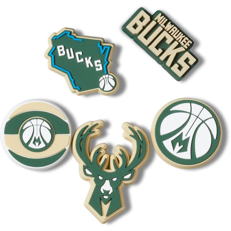 Crocs - NBA Milwaukee Bucks 5 Pack Jibbitz™ charms