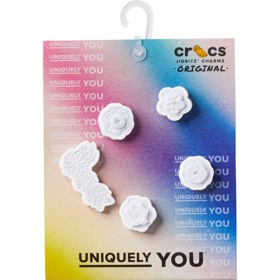 Crocs - White Elegant Floral 5 Pack Jibbitz™ charms