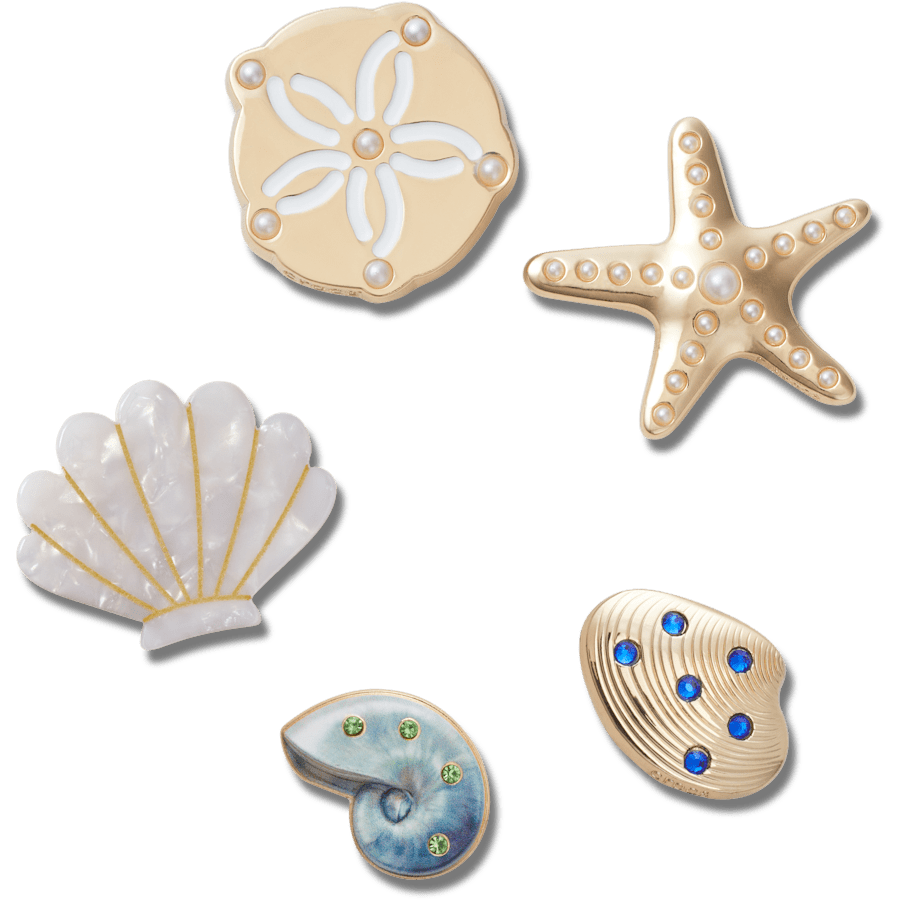Crocs - Gold Seashell 5 Pack Jibbitz™ charms