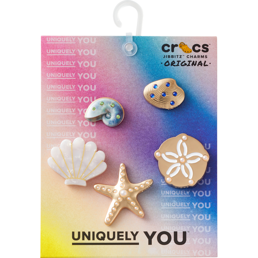 Crocs - Gold Seashell 5 Pack Jibbitz™ charms