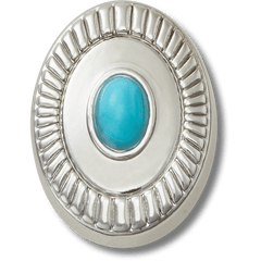 Crocs - Silver Turquoise Emblem Jibbitz™ charms