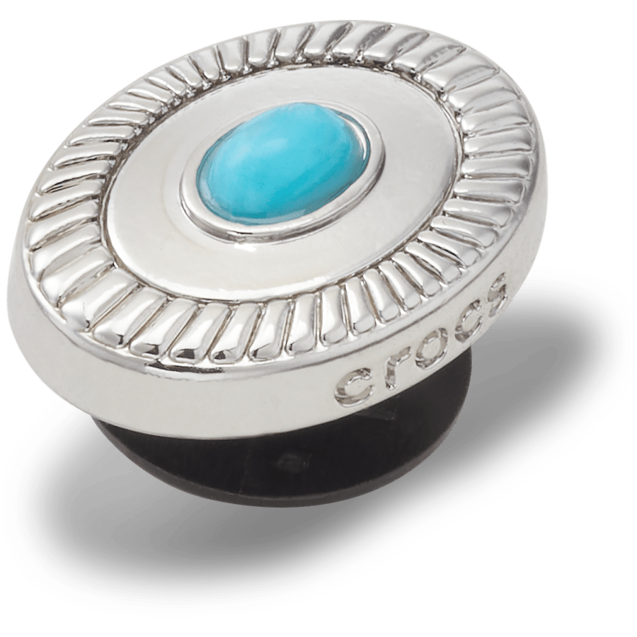 Crocs - Silver Turquoise Emblem Jibbitz™ charms