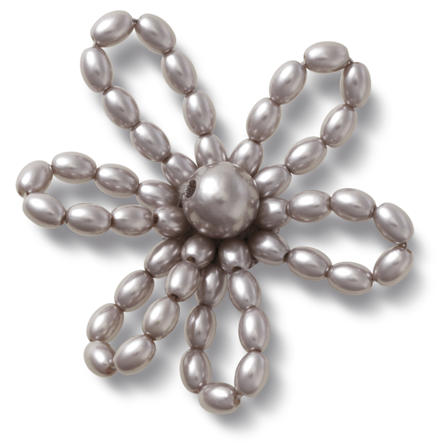 Crocs - Grey Pearl Beaded Daisy Jibbitz™ charms