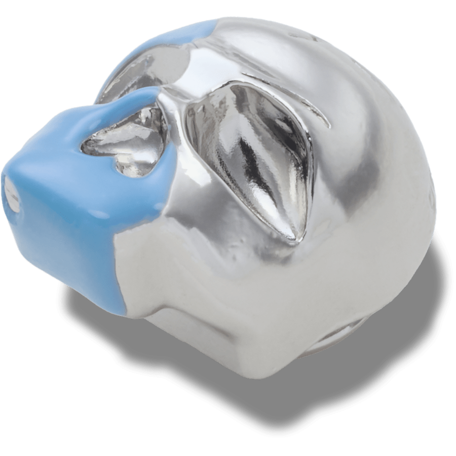 Crocs - Silver and Blue Enamel Skull Jibbitz™ charms