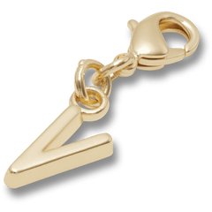 Crocs - Gold Letter V Charm Jibbitz™ charms