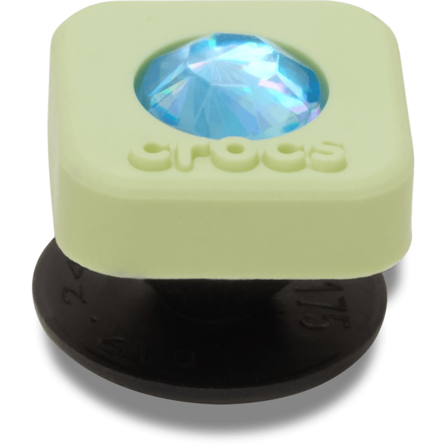 Crocs - Green PVC Square SMT Gem Jibbitz™ charms