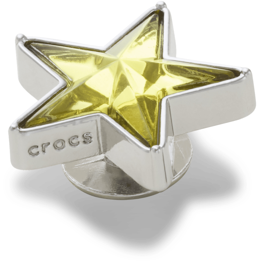 Crocs - Silver and Green SMT Gem Star Jibbitz™ charms