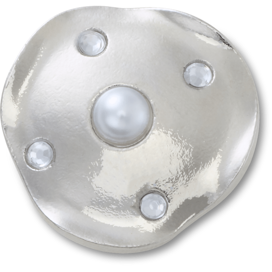 Crocs - Silver and Pearl Disc Jibbitz™ charms