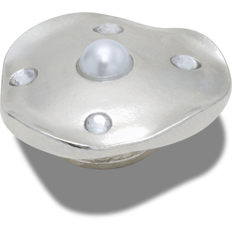 Crocs - Silver and Pearl Disc Jibbitz™ charms