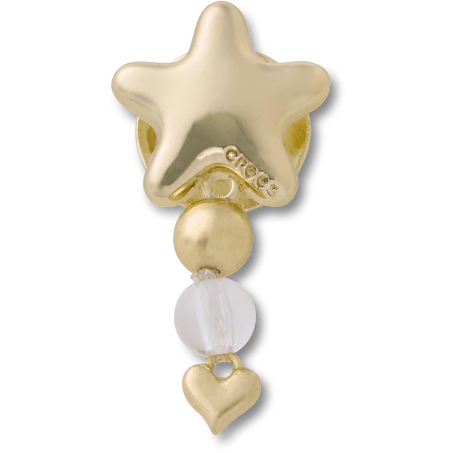 Crocs - Gold Star with Heart Dangle Jibbitz™ charms