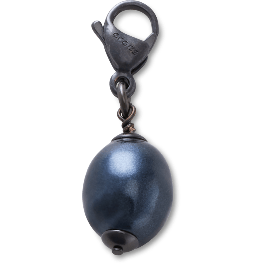 Crocs - Silver Black SMT Pearl Charm Jibbitz charm